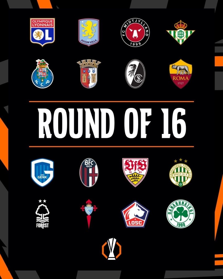 【实时更新】欧联淘汰赛抽签：博洛尼亚vs罗马，斯图加特vs波尔图